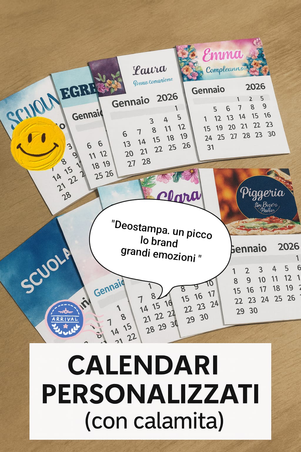 12 Calendari Magnetici 2026 Personalizzati – Ideali per Aziende, Pizzerie e Negozi