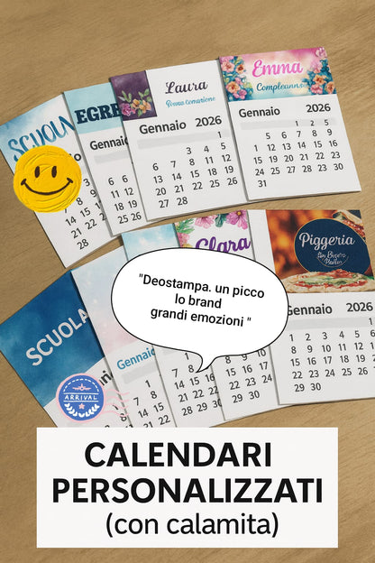 12 Calendari Magnetici 2026 Personalizzati – Ideali per Aziende, Pizzerie e Negozi