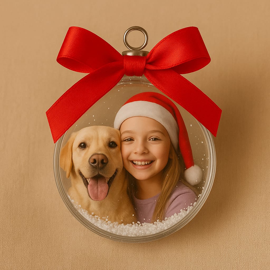 Set di 3 Palline di Natale Personalizzate con Foto – Magia sul Tuo Albero