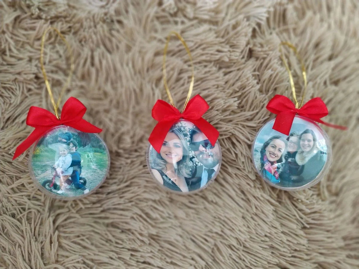 Set di 3 Palline di Natale Personalizzate con Foto – Magia sul Tuo Albero