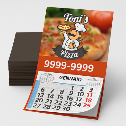 12 Calendari Magnetici 2026 Personalizzati – Ideali per Aziende, Pizzerie e Negozi