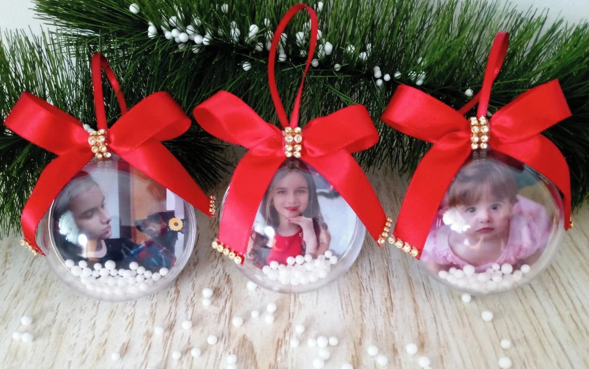 Set di 3 Palline di Natale Personalizzate con Foto – Magia sul Tuo Albero