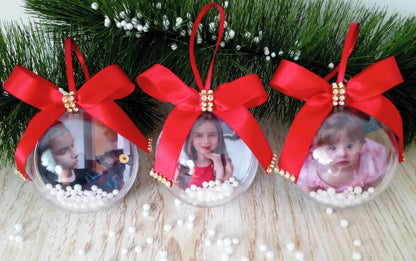 Set di 3 Palline di Natale Personalizzate con Foto – Magia sul Tuo Albero